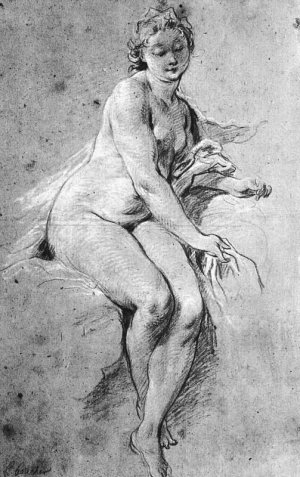 The Seated Nude by Francois Boucher Oil Painting