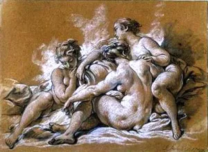 Three Nymphs by Francois Boucher Oil Painting