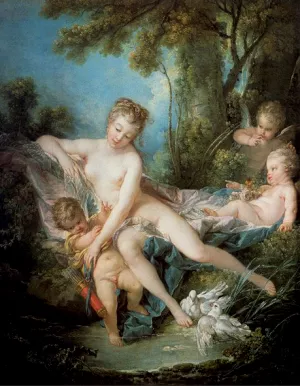 Venus Consoling Amor by Francois Boucher Oil Painting