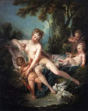 Venus Consoling Love Oil painting by Francois Boucher