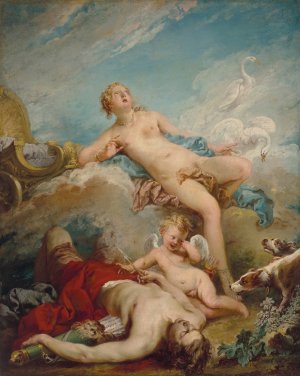 Venus discovering the dead Adonis by Francois Boucher Oil Painting