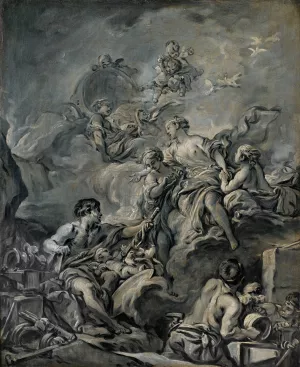 Venus Ordering Weapons From Vulcan by Francois Boucher Oil Painting