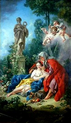 Vertumnus and Pomona by Francois Boucher - Hand-Painted Oil Painting Reproduction