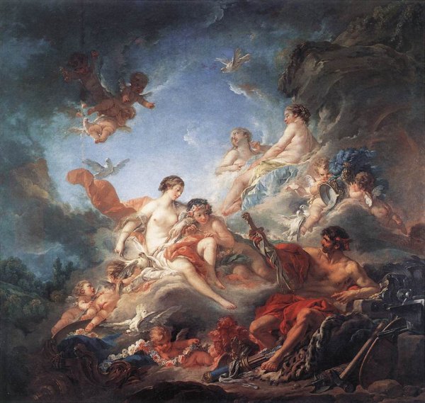 Main Product Photo of Vulcan Presenting Venus with Arms for Aeneas Painting by Francois Boucher