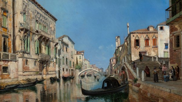 Main Product Photo of A Venetian backwater Painting by Francois Brunery