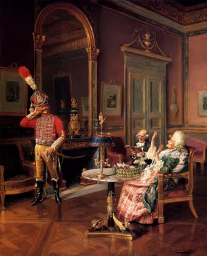 Avant La Revue Oil painting by Francois Brunery