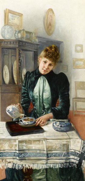 Main Product Photo of Tea Time Painting by Francois Brunery