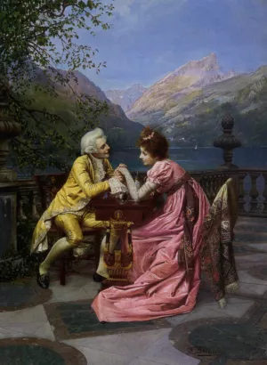 The Proposal by Francois Brunery Oil Painting