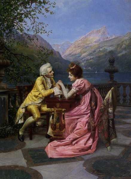 Main Product Photo of The Proposal Painting by Francois Brunery