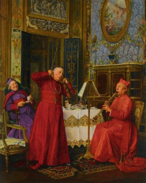 Un Duo Discordant by Francois Brunery Oil Painting