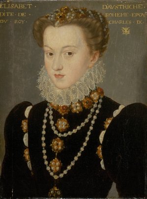 Portrait of Elizabeth of Austria, Wife of King Charles IX of France by Francois Clouet (Follower) Oil Painting
