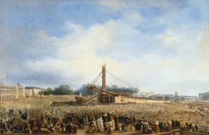 Erection de l'obelisque de Louqsor sur la place de la Concorde, le 25 octobre 1836 by Francois Dubois Oil Painting