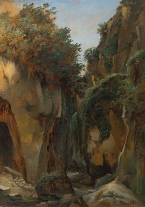 Ravine at Sorrento by Francois Edouard Bertin Oil Painting