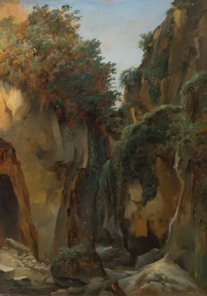 Ravine at Sorrento by Francois Edouard Bertin Oil Painting