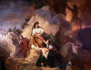 Cybele Protege Contre le Vesuve les Villes de Stabiae, Herculanum, Pompei et Resina by Francois-Edouard Picot Oil Painting
