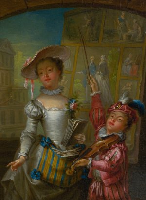 Street Musicians by Francois Eisen Oil Painting
