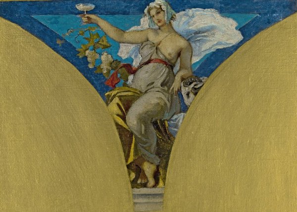 La Champagne  by Francois Emile Ehrmann - Hand-Painted Oil Painting Reproduction
