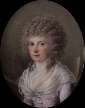 Portrait d'une jeune femme en perruque bouclee by Francois Ferriere Oil Painting