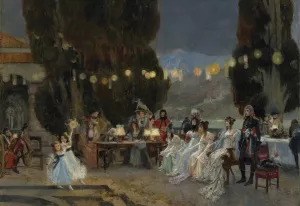 An Evening's Entertainment For Josephine by Francois Flameng Oil Painting