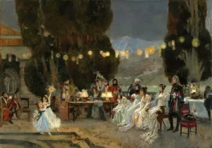 An Evening's Entertainment For Josephine by Francois Flameng - Oil Painting Reproduction