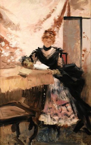 La lettre by Francois Flameng Oil Painting