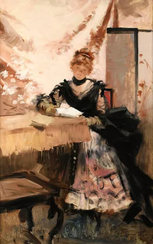 La lettre Oil painting by Francois Flameng