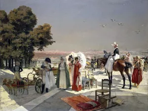 Napoleon I and the King of Rome at Saint-Cloud in 1811 painting by Francois Flameng