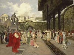 Napoleon I and the King of Rome at Saint-Cloud by Francois Flameng - Oil Painting Reproduction