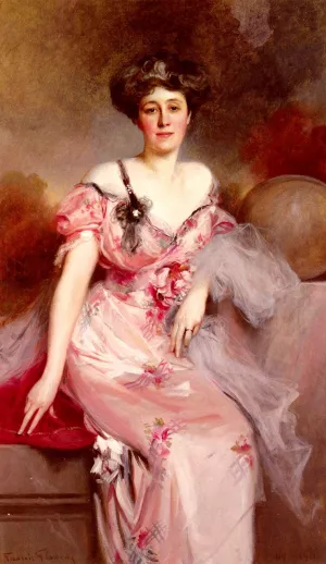 Portrait De Mme D... by Francois Flameng Oil Painting