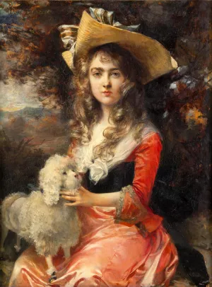Portrait of Madame Max Decougis by Francois Flameng Oil Painting