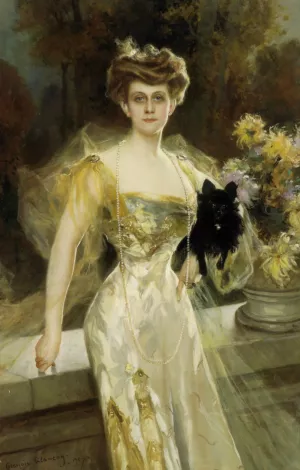 Portrait of Mrs Meunier by Francois Flameng Oil Painting