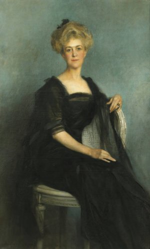 Portrait of Mrs. William k. Vanderbilt by Francois Flameng Oil Painting