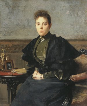 Portrait of Vera Kharitonenko by Francois Flameng Oil Painting