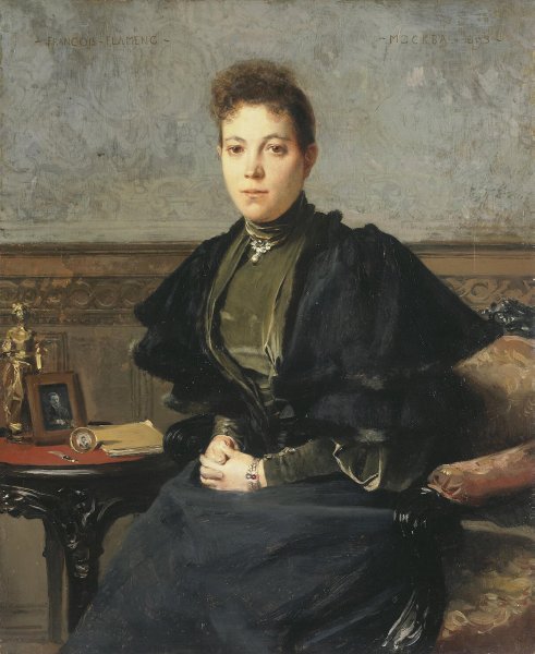 Main Product Photo of Portrait of Vera Kharitonenko Painting by Francois Flameng