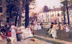 Reception At Malmaison In 1802 by Francois Flameng - Oil Painting Reproduction