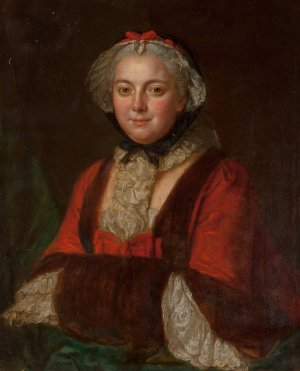 Portrait of Marie Leczinska, Queen of France by Francois Hubert Drouais Oil Painting