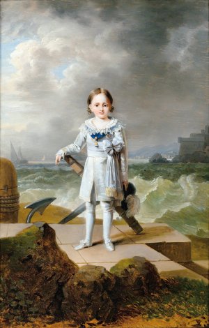 Portrait Of Prince Napoleon-Louis Bonaparte by Francois Joseph Kinson Oil Painting