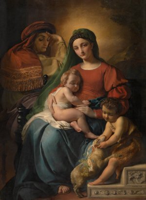 Holy Family with the Infant Saint John the Baptist by Francois-Joseph Navez Oil Painting