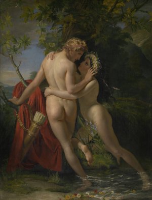 The Nymph Salmacis and Hermaphroditus by Francois-Joseph Navez Oil Painting