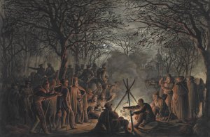 Kamp van de kozakken buiten de Muiderpoort te Amsterdam, 1813 by Francois Joseph Pfeiffer II Oil Painting