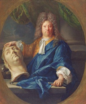 Portrait of Antoine Coysevox Oil painting by Francois Jouvenet