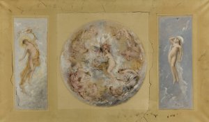 Amour et Psyche - Le jour et la nuit by Francois Lafon Oil Painting