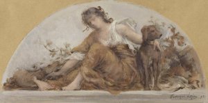 La Chasse ou L'Automne by Francois Lafon Oil Painting