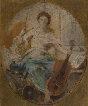 La Musique by Francois Lafon Oil Painting