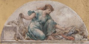 La Peche by Francois Lafon Oil Painting