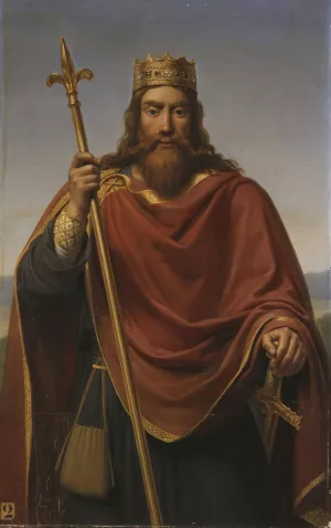 Clovis roi des Francs by Francois-Louis Dejuinne Oil Painting