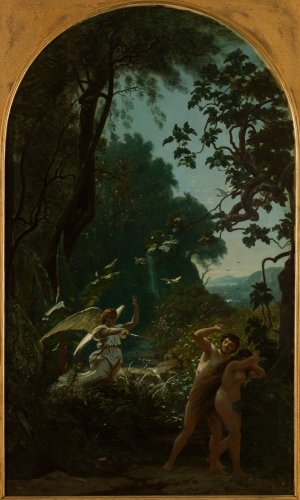 Adam et Eve chasses du paradis by Francois-Louis Francais Oil Painting