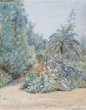 Coin de jardin, Villa Fremy by Francois-Louis Francais Oil Painting