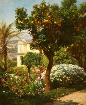 Un oranger dans la Villa Fremy a Nice by Francois-Louis Francais Oil Painting