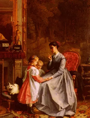 The New Nanny by Francois-Louis Lanfant De Metz Oil Painting